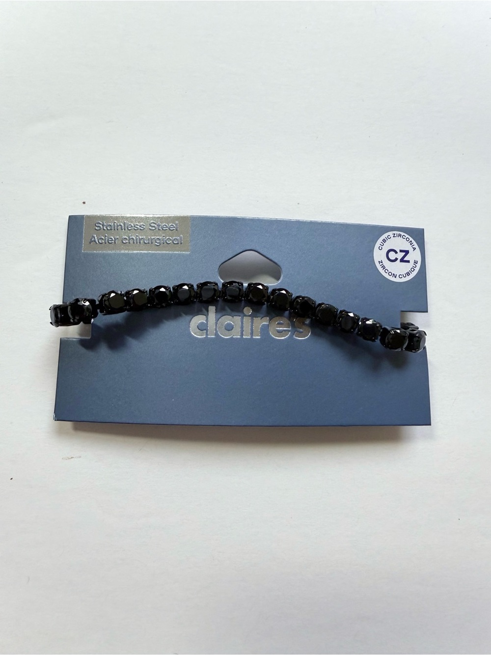 Claire's Black Faceted Rhinestone Stretch Bracelet